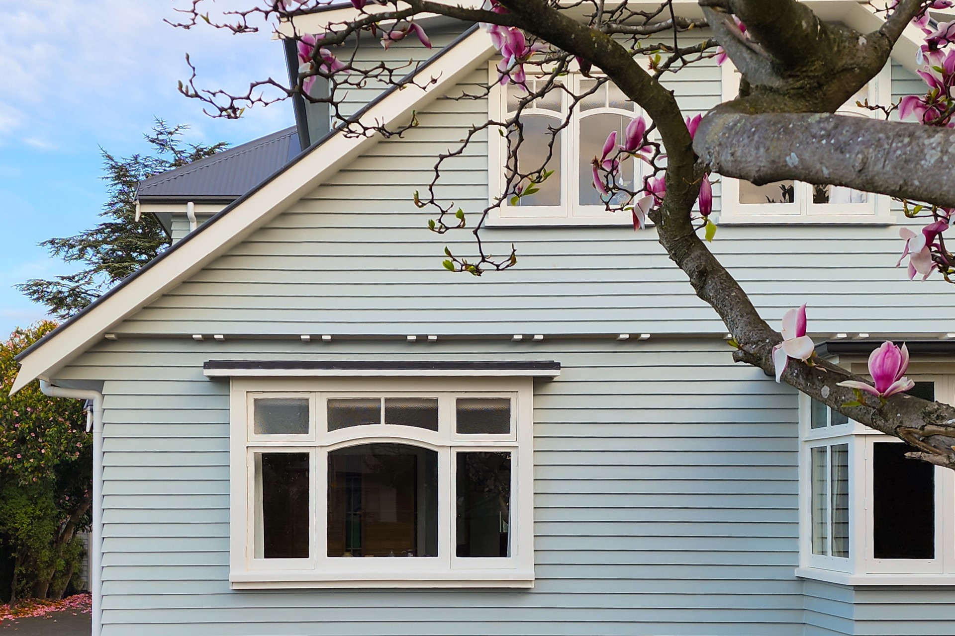 Front view of 1920s character bungalow in St Martins, Christchurch, restored by residential architects