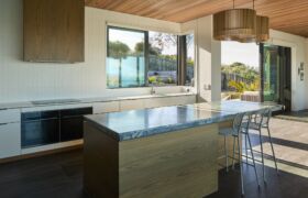 Contemporary kitchen and dining area in Scarborough House, designed for family entertaining