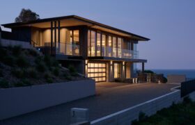 Coastal Scarborough House on Christchurch hillside with expansive sea views and terraces